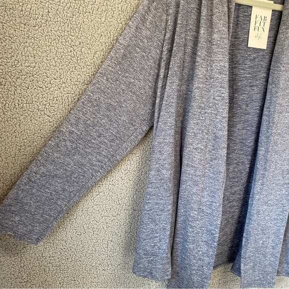 NEW Gilli Open Front Heathered Blue Cardigan Sz 1X - Picture 2 of 7
